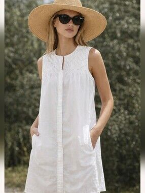 Part Two Elegant Cotton White DressSwim Beach Coverup Size 34 Small Medium